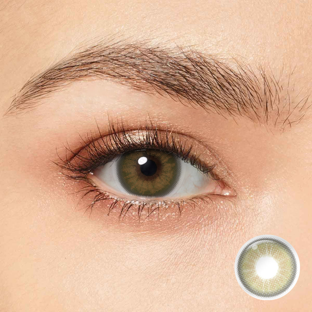 Enhance your natural eye color with Magister Desire II Lime Green Colored Contacts. 