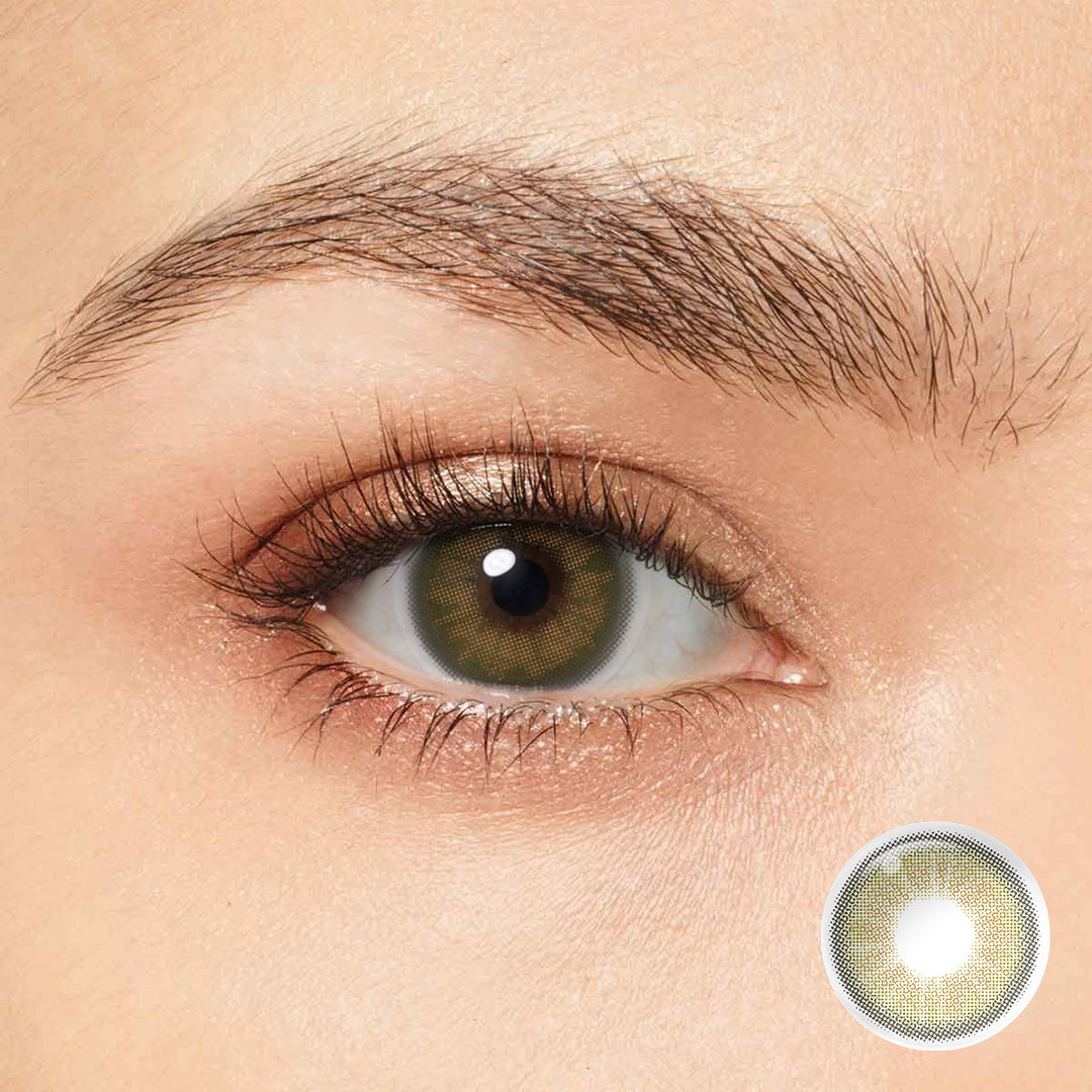 Enhance your natural eye color with Magister Desire II Lime Green Colored Contacts. 