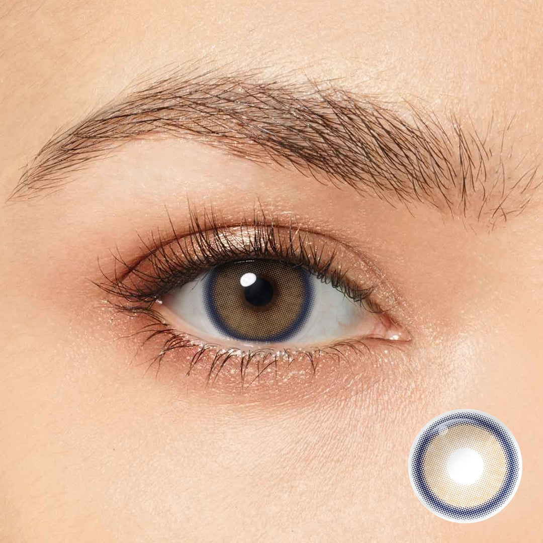 Transform your eyes into a mesmerizing sight with Magister Melody Papaya Brown Colored Contacts. Featuring a dark blue ring and brown petal, these contacts add a mysterious and alluring touch to your gaze.