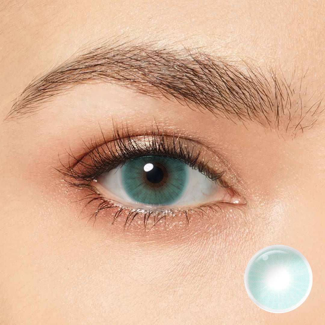 Transform your look with Magister Queen Marine colored contacts. With a natural effect and stunning color, these Hirocor lenses give a deep and mysterious marine blue shade. 