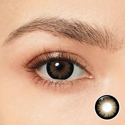 Upgrade your look with Magister Supersize Brown colored contacts.