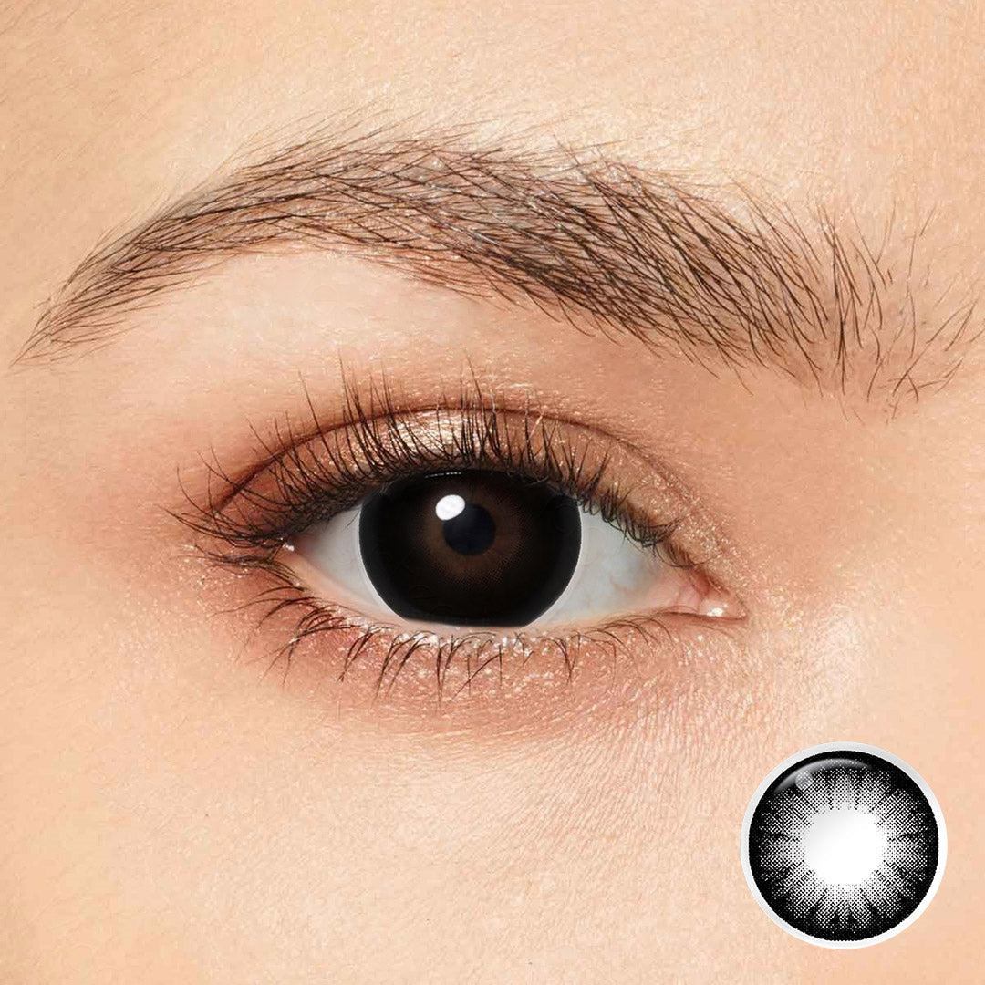 Experience the ultimate eye transformation with Magister Supersize Black Colored Contacts.