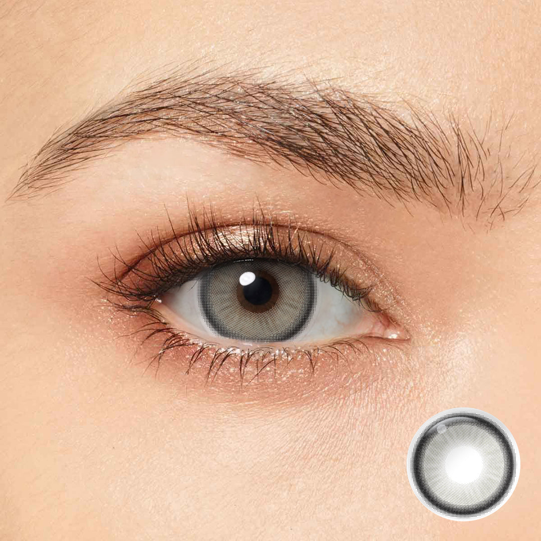 Add a touch of magic to your eyes with Magister Luna Grege Gray Colored Contacts. Featuring a smooth outer and sun-shaped inner ring, these lenses create a natural enlargement effect. 