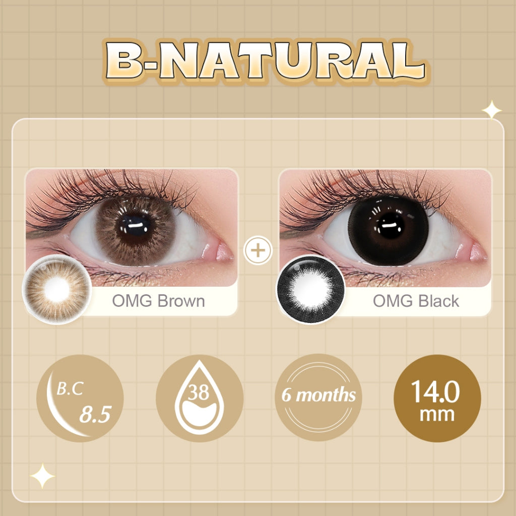 【Buy 2 Get 4 Gifts】Magister Contact Lens With Power Brown Gray Natural Contact Lenses Set 6Months